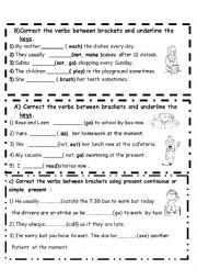 English Worksheet: present simple,present continouus