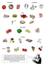 English Worksheet: Food and drinks vocabulary