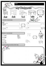 English Worksheet: My Bedroom WK