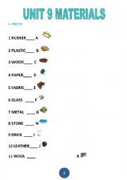 English Worksheet: materials