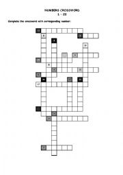 Numbers crossword