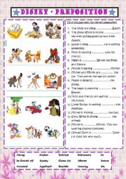 English Worksheet: Prepositions of Place Disney