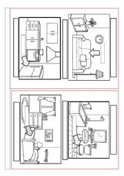 English Worksheet: Rooms in the house and furniture
