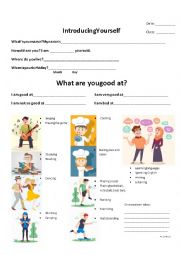 English Worksheet: Introducing yourself