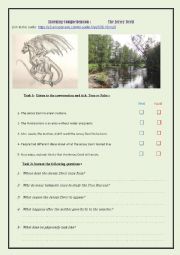 English Worksheet: Listening Comprehension about The Jersey Devil