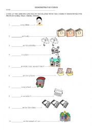 English Worksheet: Demonstratives