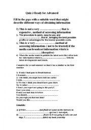 English Worksheet: Review unit 3 coursebook Ready for Advanced