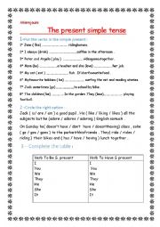 English Worksheet: The Simple Present Tense 