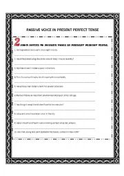English Worksheet: passive voice in present perfect tense