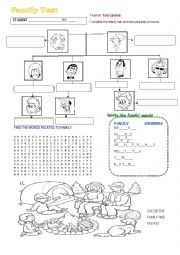 English Worksheet: FAMILY TEST 