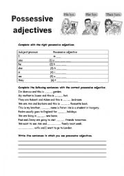 English Worksheet: Possessive adjectives