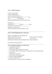 English Worksheet: I want to break free worksheet 