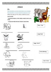 English Worksheet: ANIMALS