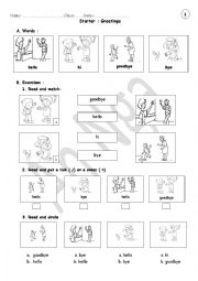 English Worksheet: Greetings