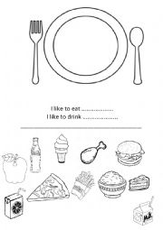 English Worksheet: likes/dislikes food 