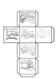 English Worksheet: PARTS OF THE HOUSE CUBE