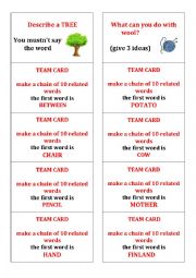 English Worksheet: warm up cards 4