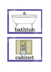 English Worksheet: Flashcards - Bathroom