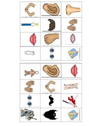 English Worksheet: Body Bingo