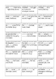 English Worksheet: boardgame present perfect