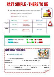 English Worksheet: THERE TO BE - PAST SIMPLE