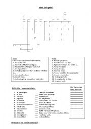 English Worksheet: find the jobs