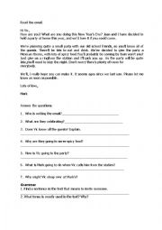 English Worksheet: reading invitaion