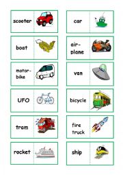 Transportation - 28 dominoes - 3 pages - instructions included -  fully editable