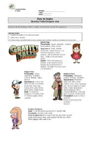 English Worksheet: gravity falls  Chapter one