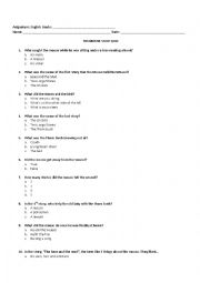 English Worksheet: MOUSE SOUP QUIZ