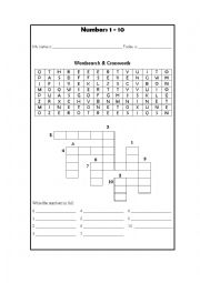 English Worksheet: Number 1-10 