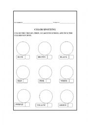 English Worksheet: Color spotting