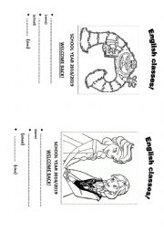 English Worksheet: English Cover Page version for girls & boys