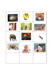 English Worksheet: Adjectives Memory Game