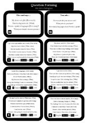 English Worksheet: Get to know you - Question forming - 84 mini-dialogues