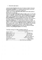 English Worksheet: Mixed tenses: present simple, present progressive, past simple