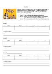 English Worksheet: The Help Movie analysis