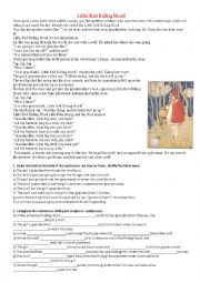 English Worksheet: Little Red Riding Hood- Past simple and Past continuous