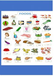 FOOD VOCABULARY PICTIONARY SET 1 OF 3