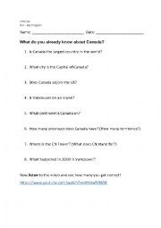 English Worksheet: Canadian news icebreaker