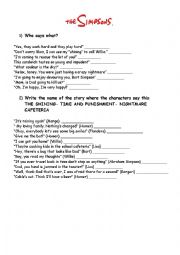 English Worksheet: The Simpsons- Treehouse of Horror