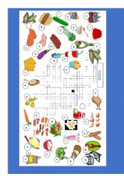 English Worksheet: Food Vocabulary crossword part 3 of a 3 set exercise