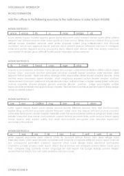 English Worksheet: VOCABULARY WORKSHOP: SUFFIXES