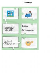 English Worksheet: Greetings puzzle (very easy)