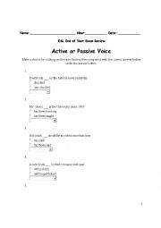 English Worksheet: ESL Grammar study guide/test