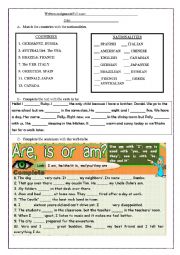 English Worksheet: Verb to be: test