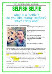 English Worksheet: FCE - SELFIES with a key