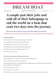 English Worksheet: Dream Boat