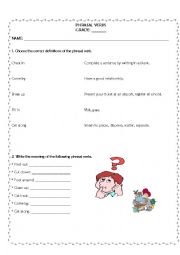 English Worksheet: Phrasal Verbs