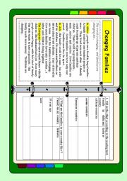 English Worksheet: chaning families